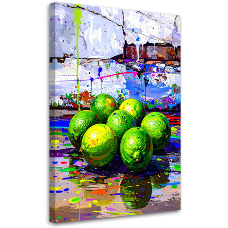 Tableau déco Graffiti Citrons verts Citrons Fruits 60x90