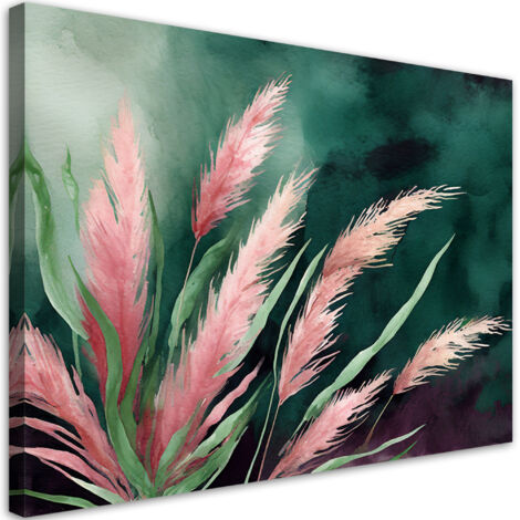 Tableau déco Herbe de la pampa Botanique Abstrait 100x70