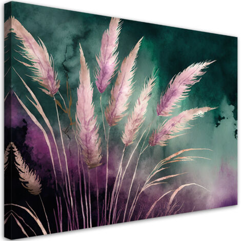 Tableau déco Herbe de la Pampa Botanique Abstrait 100x70