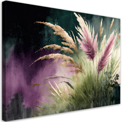 Tableau déco Herbe de la pampa Botanique Abstrait 90x60