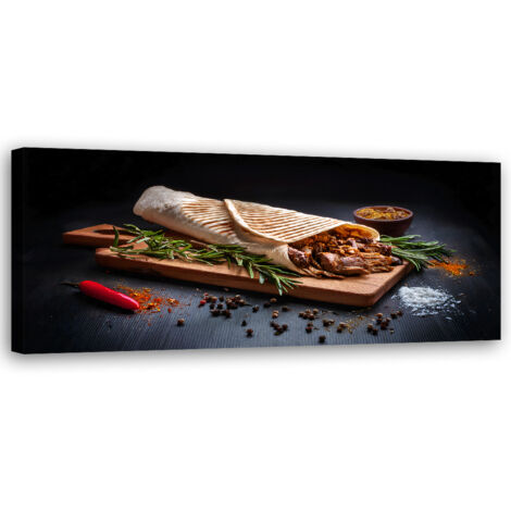 Tableau déco Kebab Kebap Nourriture Cuisine Epices 90x30