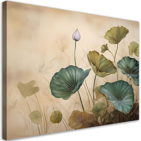 Tableau déco Lys Feuilles Plantes 60x40