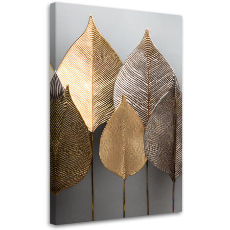Tableau déco Minimalisme Feuilles d'or Abstraction 40x60