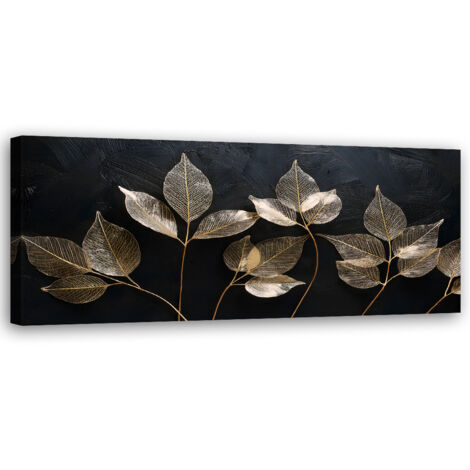 Tableau déco Minimalisme Feuilles Plantes Glamour Abstrait 90x30