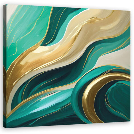 Tableau déco Moderne Abstrait Turquoise 40x40