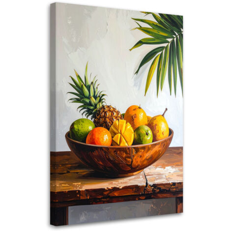 Tableau déco Nature morte avec des fruits exotiques sur une table 40x60