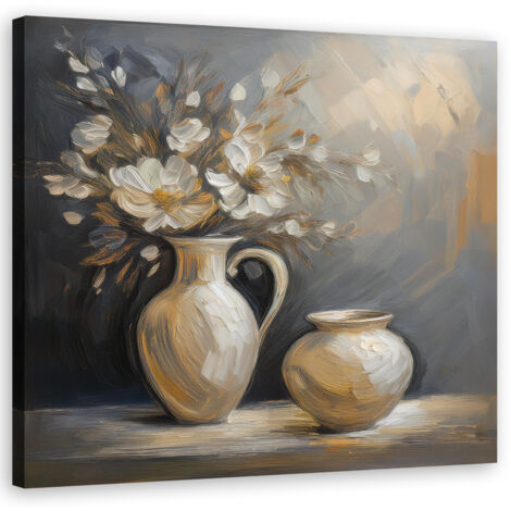 Tableau déco Nature morte Fleurs Vase 30x30
