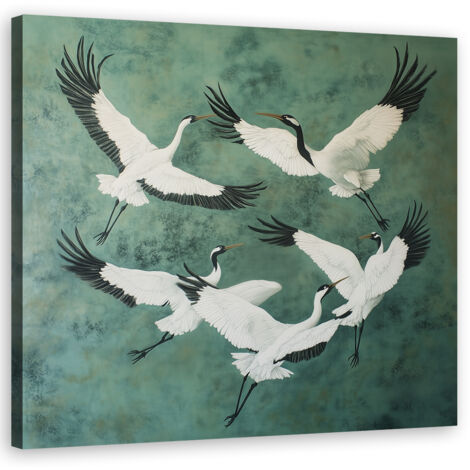 Tableau déco Oiseaux Animaux Vert 40x40