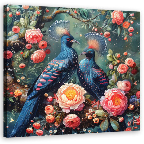 Tableau déco Oiseaux Fleurs Animaux 40x40