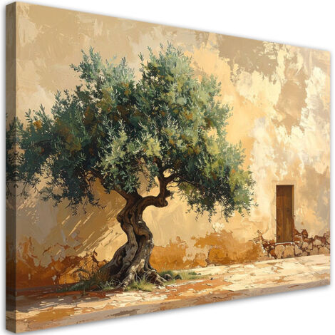 Tableau déco Olivier sur fond de mur beige 60x40