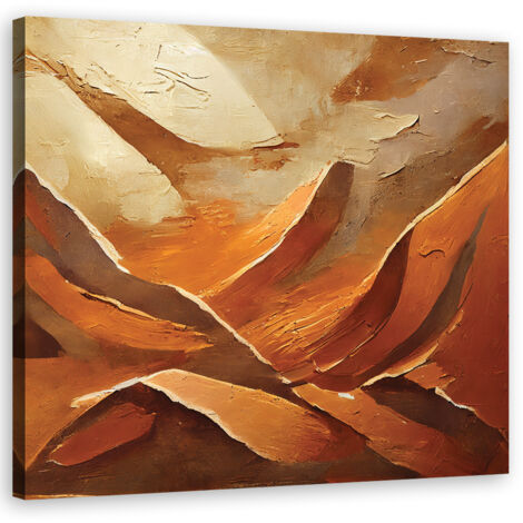 Tableau déco Orange Abstraction Rétro 50x50