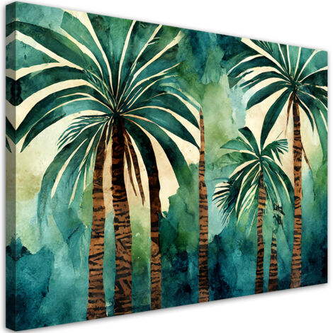 Tableau déco Palmier Jungle Abstrait Aquarelle 60x40