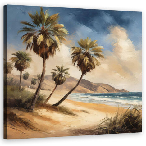 Tableau déco Palmiers Mer Paysage tropical 40x40