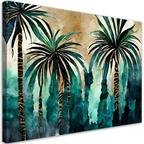 Tableau déco Palmiers tropicaux Aquarelle 60x40