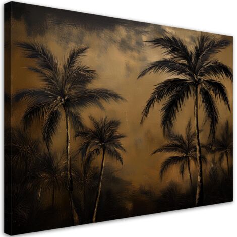 Tableau déco Palmiers tropicaux en gris 60x40
