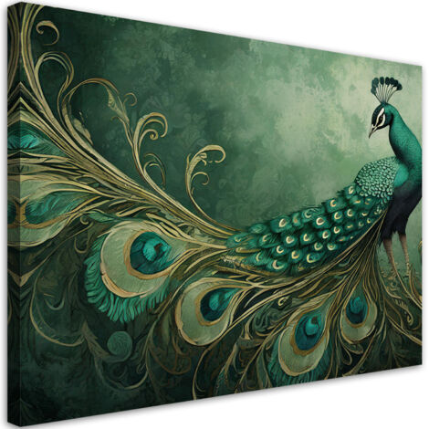 Tableau déco Paon animaux oiseaux 60x40