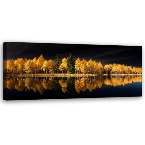 Tableau déco Paysage Forêt Nature Or 90x30