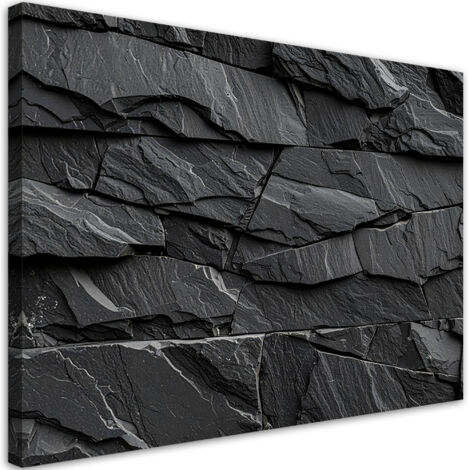 Tableau déco Pierre noire Structure ardoise 100x70