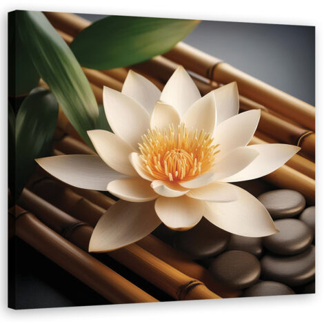 Tableau déco Pierres fleurs zen 30x30