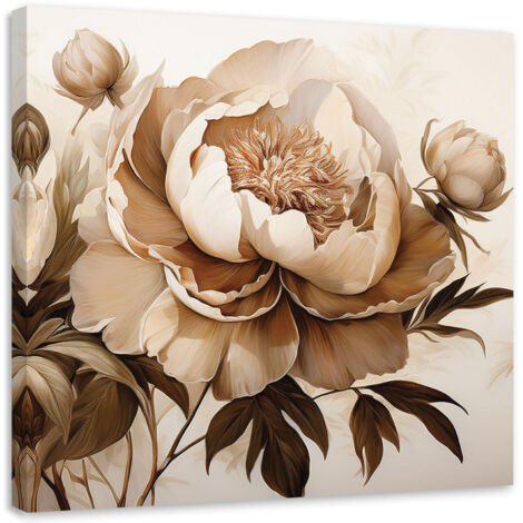 Tableau déco Pivoines Pivoines Fleurs en beige 30x30