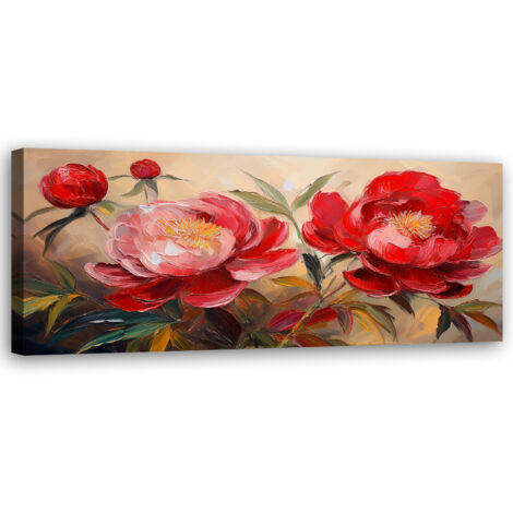 Tableau déco Pivoines rouges Fleurs Plantes Peintures 90x30