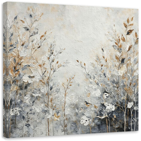 Tableau déco Plantes abstraites botaniques or 40x40