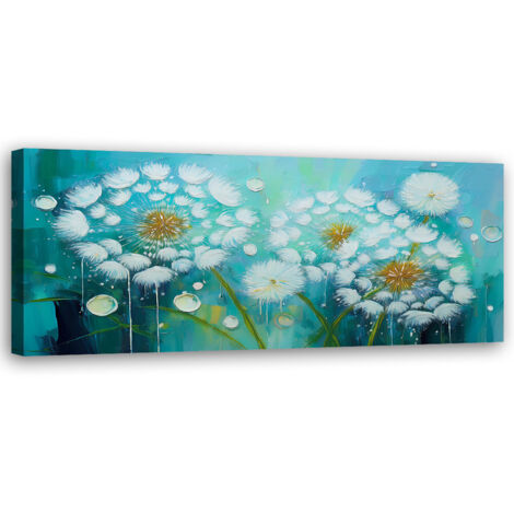 Tableau déco Plantes Gonflables Fleurs Turquoise 90x30