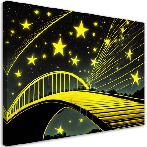Tableau déco Pont étoilé Abstrait Néon 90x60