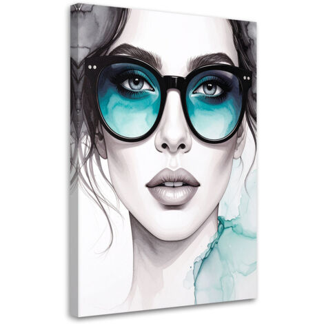 Tableau déco Portrait d'une femme portant des lunettes 40x60