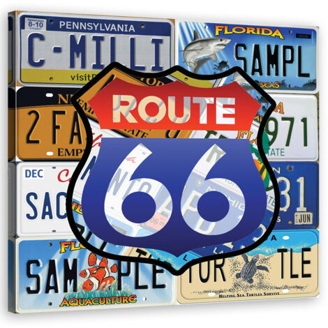 Tableau déco Route 66 60x60