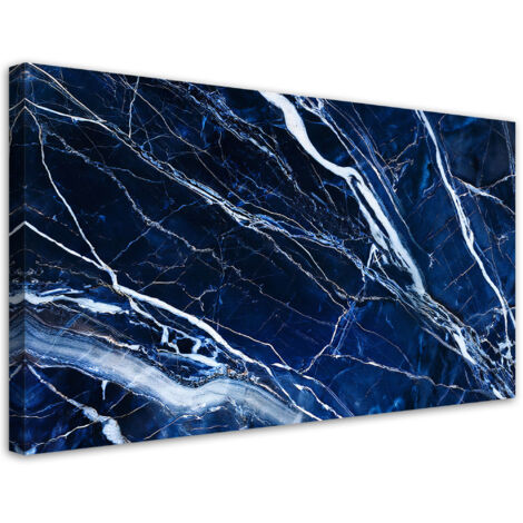 Tableau déco Texture de Marbre Blanc Bleu 100x50