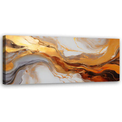 Tableau déco Texture Or Cuivre Abstrait 90x30