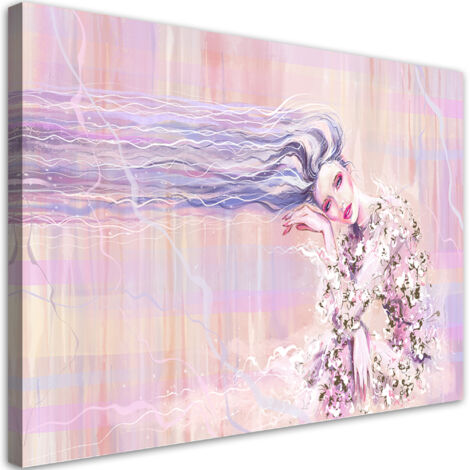 Tableau déco Une femme aux cheveux longs 60x40