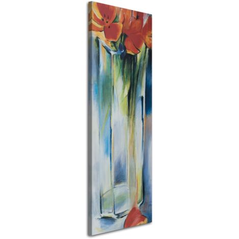 Tableau déco Vase de fleurs rouges 30x90