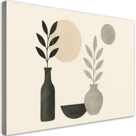 Tableau déco Vases Feuilles Minimalisme 60x40