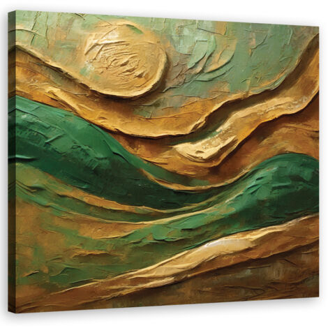 Tableau déco Vert Abstrait peint 60x60