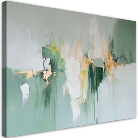 Tableau déco Vert Abstrait Taches dorées 60x40