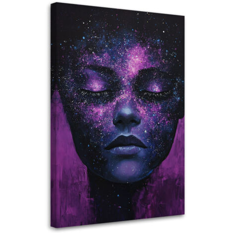 Tableau déco Visage de femme Violet Abstrait 40x60