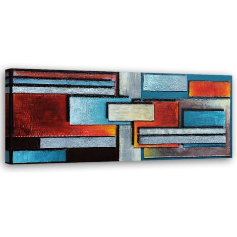 Tableau décoratif Abstrait moderne Bleu Rouge 90x30