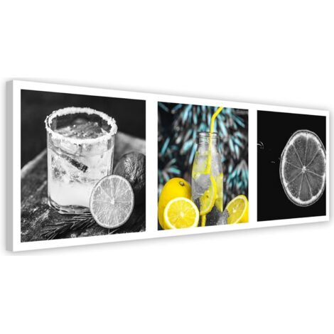 Tableau décoratif Boisson au citron panoramique 90x30