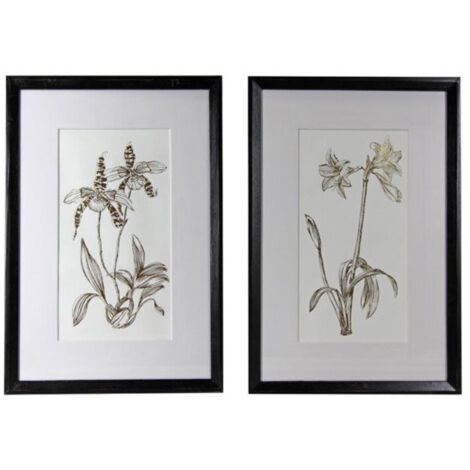 Tableau décoratif feuilles dorées (set de 2) - Bois - Or - Interior's