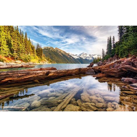 Tableau décoratif paysage de montagne 80x50 cm – Impression UVgel sur toile intissé – Finition mat premium – Encre sans substances nocives – Hxadeco