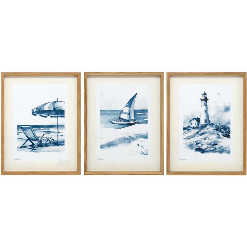Tableau décoratif Seashore 30 x 40 cm (Lot de 3)