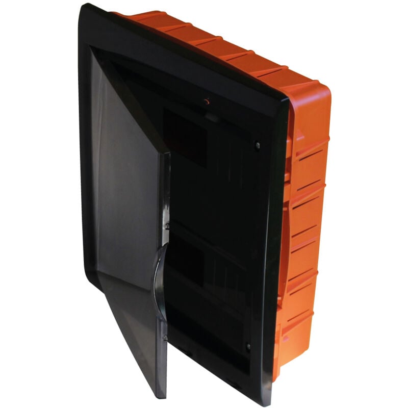 Tableau d'encastrement 24 modules avec cadre noir et porte fumée 315x365x80mm IP40 Faeg FG14724