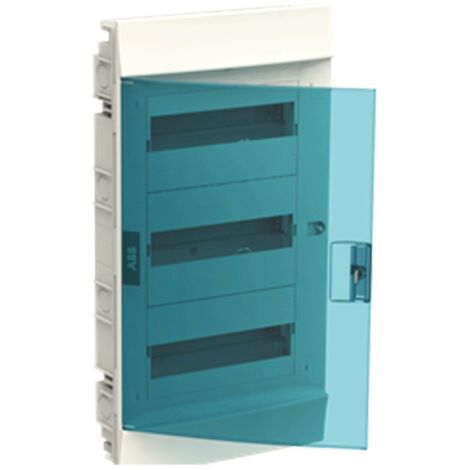 Tableau d'encastrement ABB 36 modules IP41 porte bleu pétrole blanc 3 rangées 41A12X32
