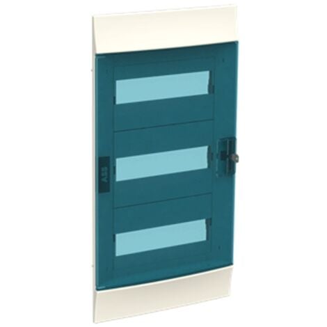 Tableau d'encastrement ABB 36 modules IP41 porte bleue petrol 3 rangées 41F12X32