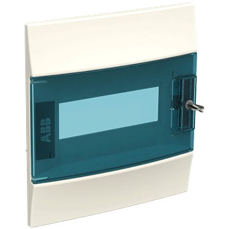 Tableau d'encastrement ABB 8 modules IP41 porte blue petrol 41F08X12