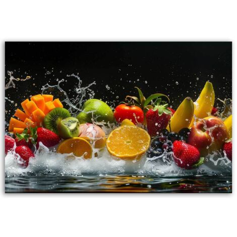 Tableau éclat fruité sur fond noir