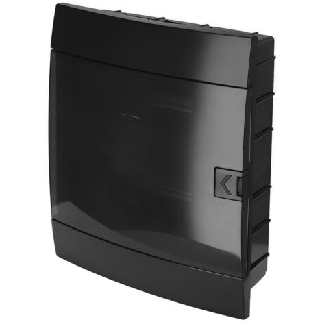Tableau électrique encastrable 24 modules (2x12) IP40 noir porte fumée HOROZ