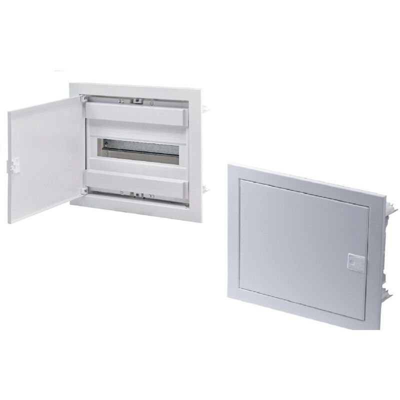 Tehnoplast - Tableau électrique encastré 12 modules 1rangée - porte et cadre Métallique blanc